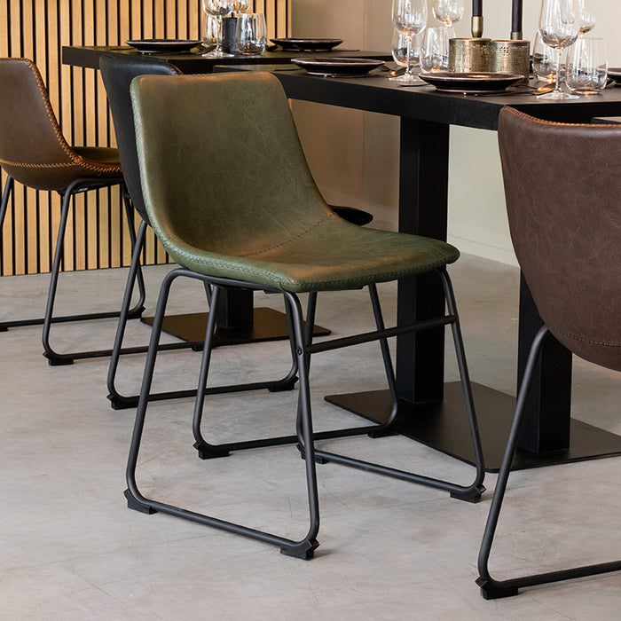 LABEL51 Eetkamerstoel Risto Hunter Kunstleder 47x55x79 cm-Eetkamerstoelen-LABEL51