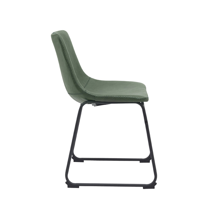 LABEL51 Eetkamerstoel Risto - Hunter - PU-Leder - Black Frame-Eetkamerstoelen-LABEL51