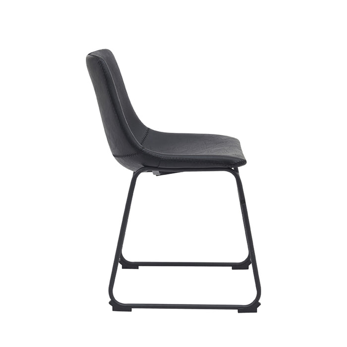 LABEL51 Eetkamerstoel Risto - Zwart - Kunstleder-Eetkamerstoelen-LABEL51