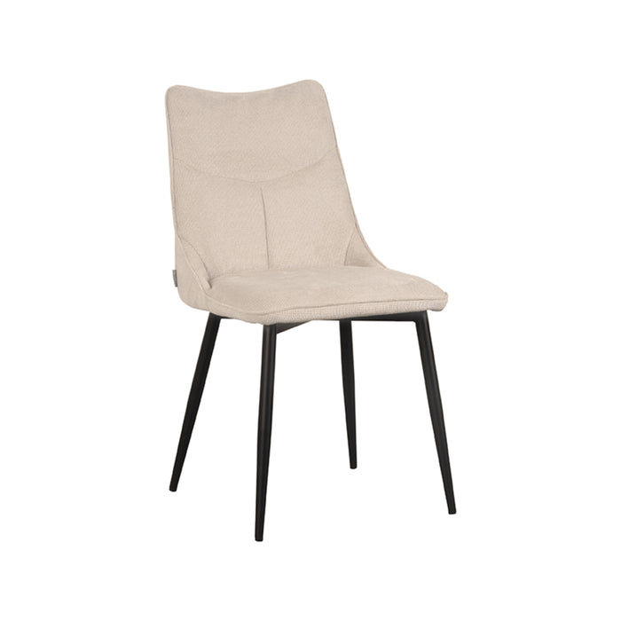 LABEL51 Eetkamerstoel Riv Naturel Cato Zwart Metalen Frame 47x59x88 cm-Eetkamerstoelen-LABEL51
