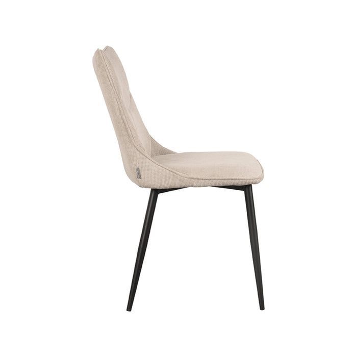 LABEL51 Eetkamerstoel Riv Naturel Cato Zwart Metalen Frame 47x59x88 cm-Eetkamerstoelen-LABEL51