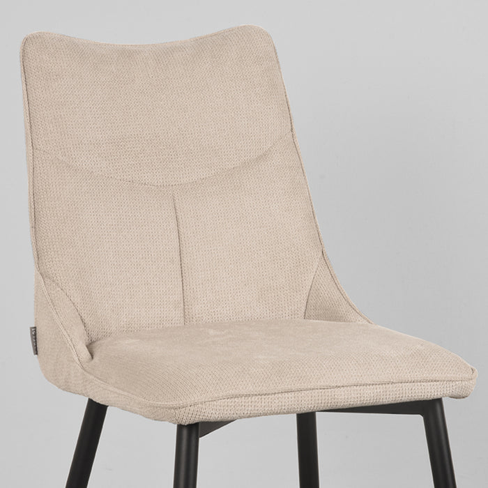 LABEL51 Eetkamerstoel Riv Naturel Cato Zwart Metalen Frame 47x59x88 cm-Eetkamerstoelen-LABEL51