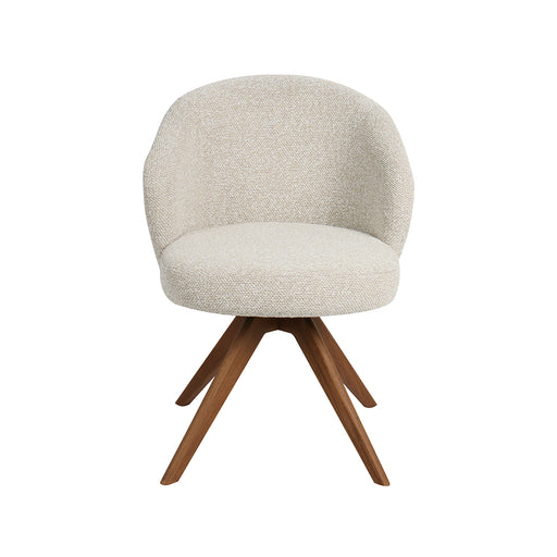 LABEL51 Eetkamerstoel Sabi Naturel Bouclé Walnoot 58x61x80 cm-Eetkamerstoelen-LABEL51