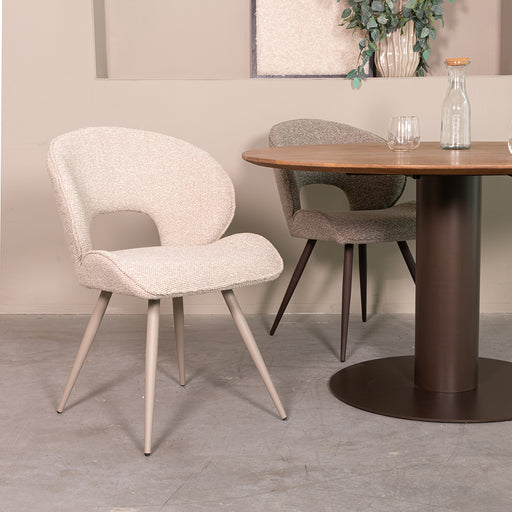 LABEL51 Eetkamerstoel Sakura Bouclé Naturel-Eetkamerstoelen-LABEL51