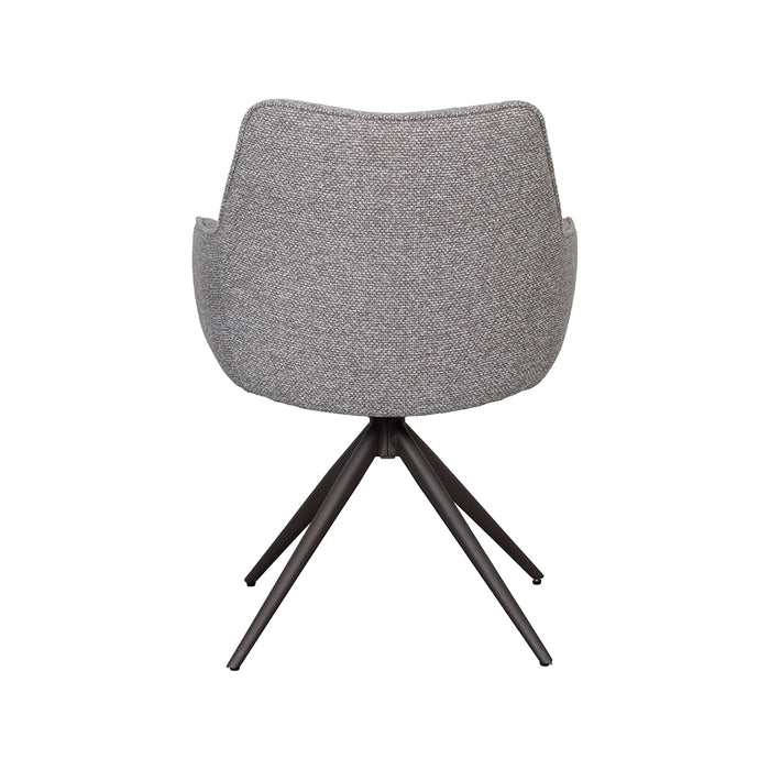 LABEL51 Eetkamerstoel Sawa Bouclé Mushroom Draaibaar Bronze Onderstel-Eetkamerstoelen-LABEL51
