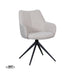 LABEL51 Eetkamerstoel Sawa Bouclé Naturel Draaibaar Zwart Onderstel-Eetkamerstoelen-LABEL51