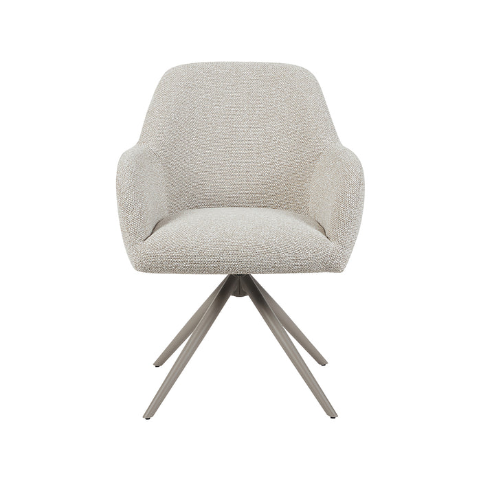 Eetkamerstoel Sayuri - Naturel - Royal Boucle - Taupe Metalen...-Eetkamerstoelen-LABEL51