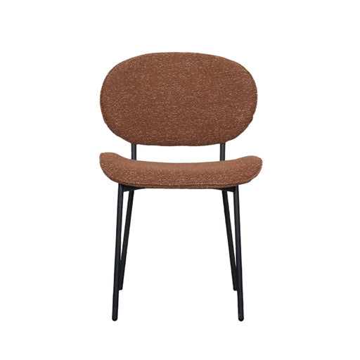 LABEL51 Eetkamerstoel Senn - Coral - Boucle - Black Frame-Eetkamerstoelen-LABEL51