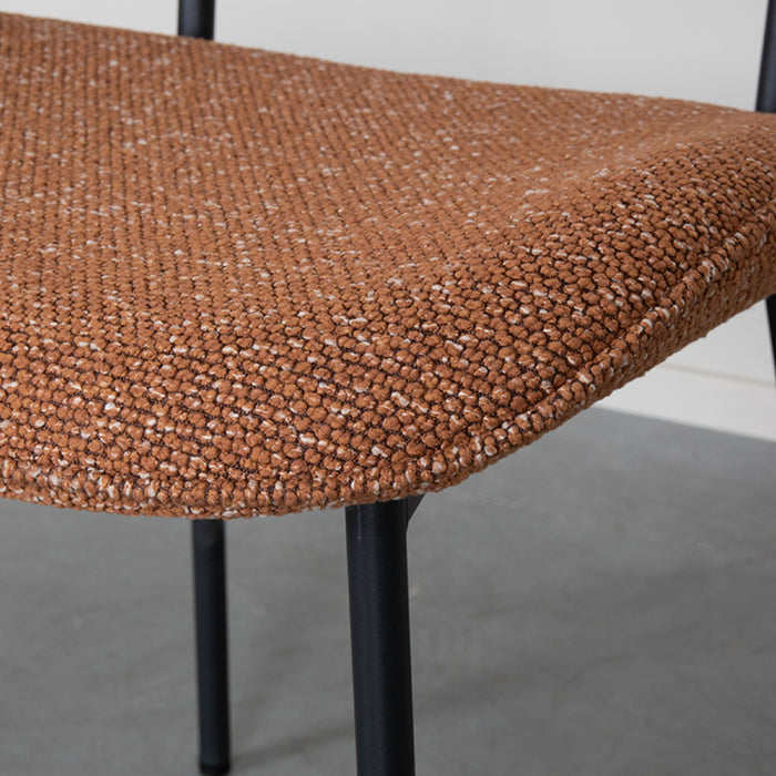 LABEL51 Eetkamerstoel Senn - Coral - Boucle - Black Frame-Eetkamerstoelen-LABEL51