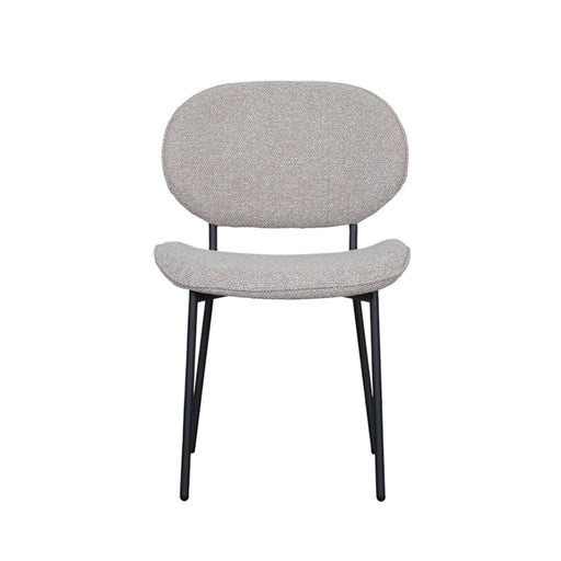 LABEL51 Eetkamerstoel Senn - Naturel - Boucle - Black Frame-Eetkamerstoelen-LABEL51