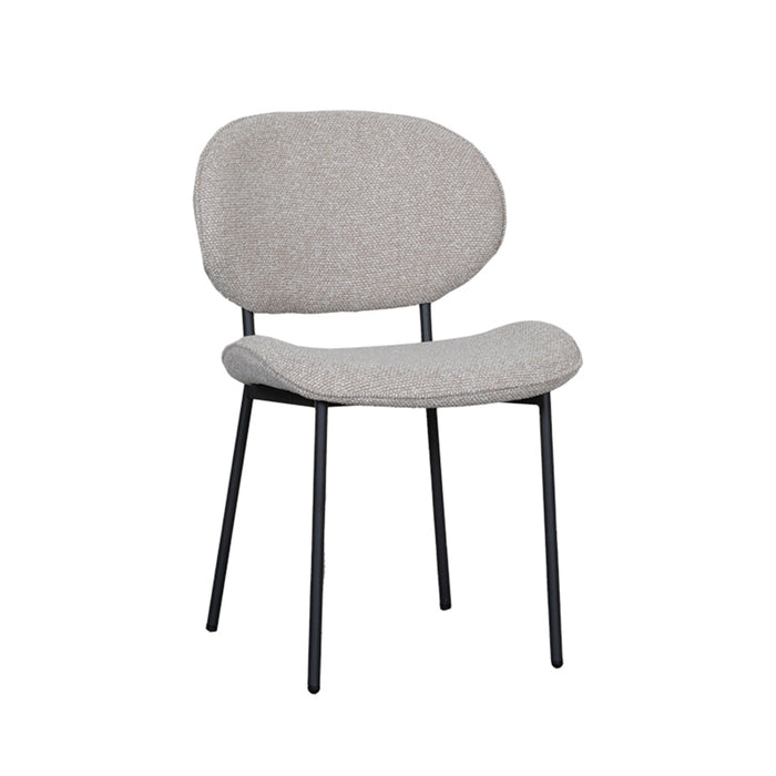 LABEL51 Eetkamerstoel Senn - Naturel - Boucle - Black Frame-Eetkamerstoelen-LABEL51