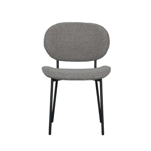 LABEL51 Eetkamerstoel Senn - Truffel grijs - Boucle - Black Frame-Eetkamerstoelen-LABEL51
