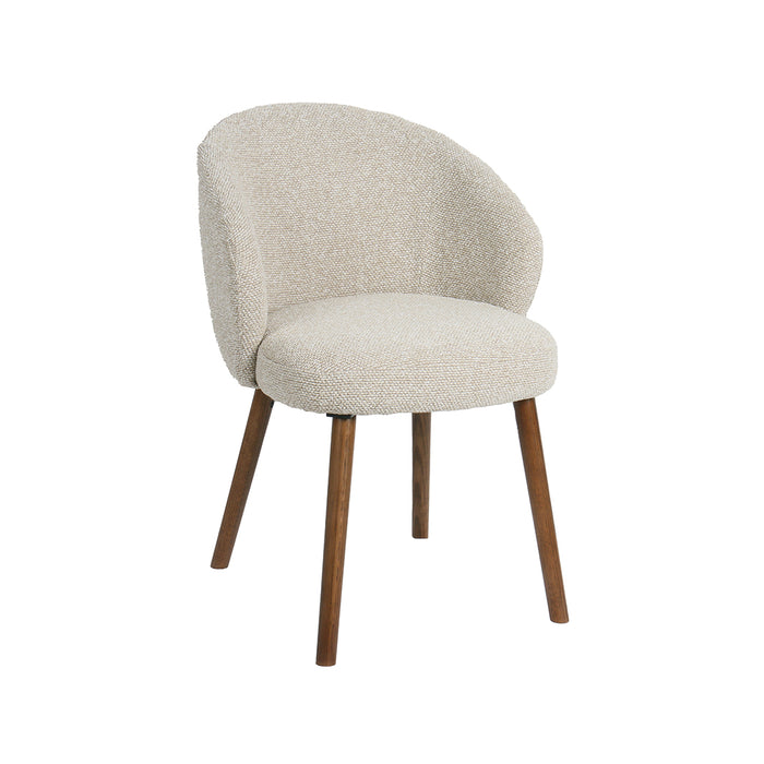 LABEL51 Eetkamerstoel Shiro - Naturel - Royal Boucle - Walnoot Houten...-Eetkamerstoelen-LABEL51