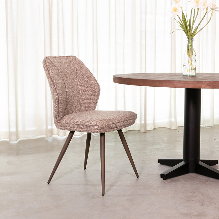 LABEL51 Eetkamerstoel Silvain Bouclé Mushroom met bronze poten-Eetkamerstoelen-LABEL51