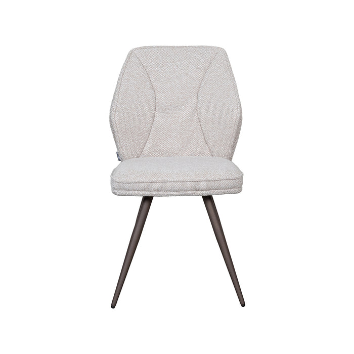 LABEL51 Eetkamerstoel Silvain Bouclé Naturel met bronze poten-Eetkamerstoelen-LABEL51