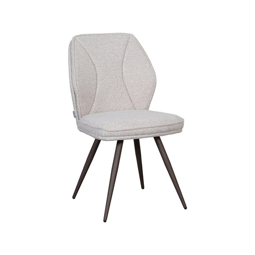 LABEL51 Eetkamerstoel Silvain Bouclé Naturel met bronze poten-Eetkamerstoelen-LABEL51