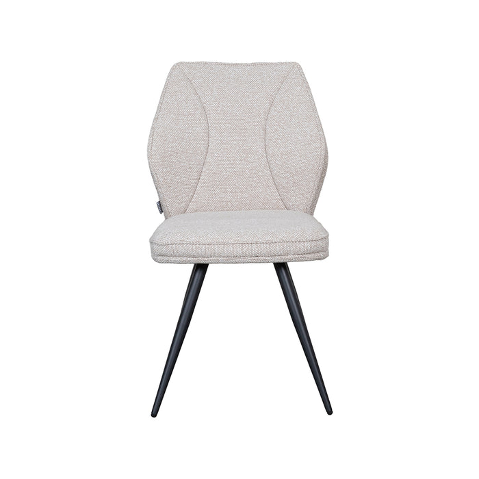 LABEL51 Eetkamerstoel Silvain Bouclé Naturel met zwarte poten-Eetkamerstoelen-LABEL51