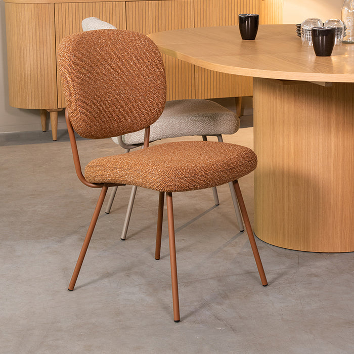 LABEL51 Eetkamerstoel Singapore - Coral - Royal Boucle - Coral-Eetkamerstoelen-LABEL51