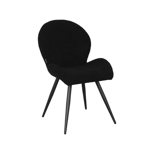 LABEL51 Eetkamerstoel Sky - Zwart - Teddy - Zwart Metalen Frame-Eetkamerstoelen-LABEL51