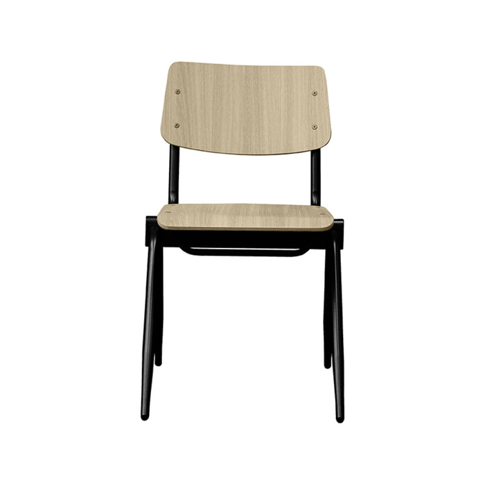 LABEL51 Eetkamerstoel Solid - Naturel - Hout - Black Frame-Eetkamerstoelen-LABEL51