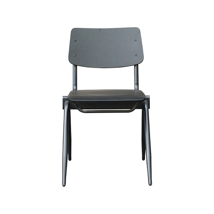 LABEL51 Eetkamerstoel Solid Zwart Hout Zwart Metalen Frame 49x55x81 cm-Eetkamerstoelen-LABEL51