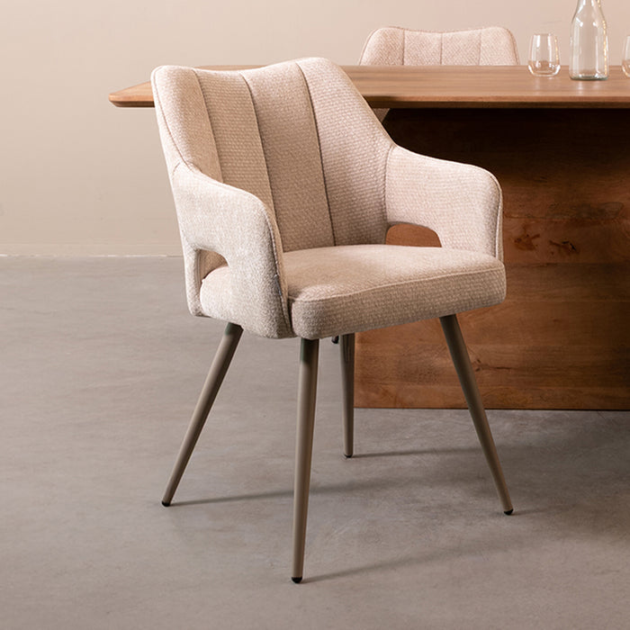 LABEL51 Eetkamerstoel Stan naturel Elite taupe 60x59x81 cm