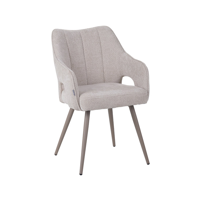 LABEL51 Eetkamerstoel Stan - Naturel - Elite - Taupe Metalen Frame-Eetkamerstoelen-LABEL51