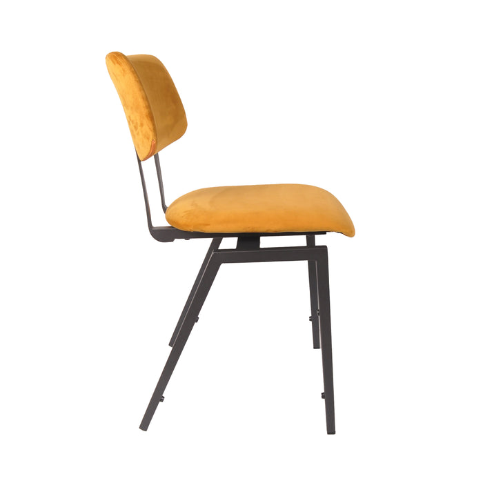 LABEL51 Eetkamerstoel Stapelbaar Fluweel Oker-Eetkamerstoelen-LABEL51