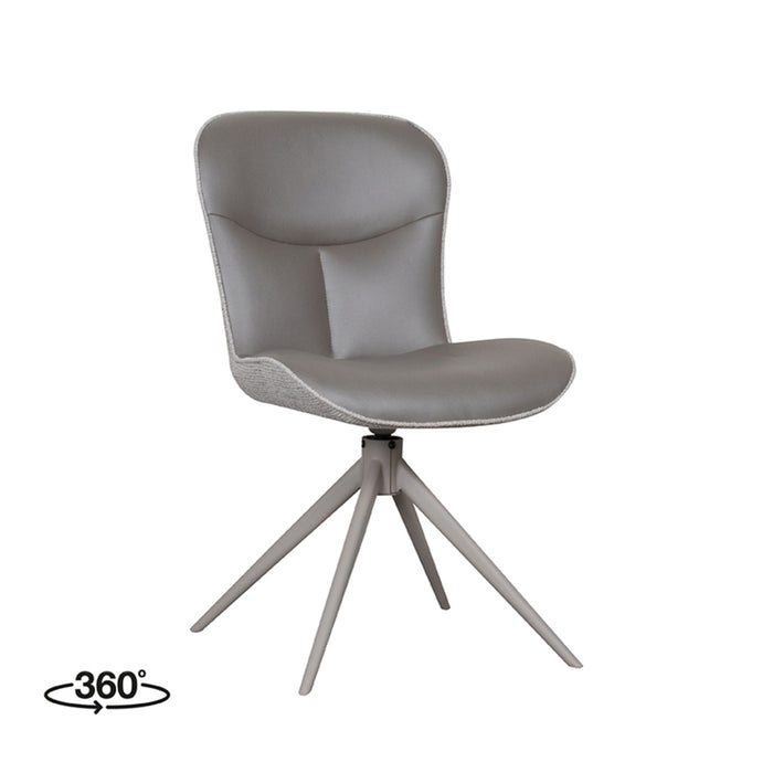 LABEL51 Eetkamerstoel Thorben Forest Microvezel Taupe Metalen Frame-Eetkamerstoelen-LABEL51
