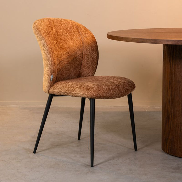 LABEL51 Eetkamerstoel Vino - Cognac - Elite - Zwart Metalen Frame-Eetkamerstoelen-LABEL51
