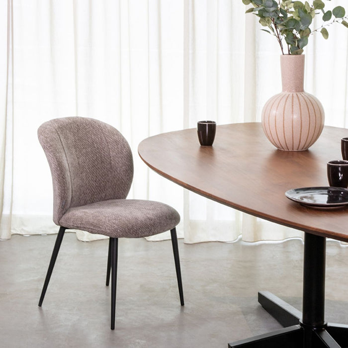 LABEL51 Eetkamerstoel Vino - Stone - Elite - Zwart Metalen Frame-Eetkamerstoelen-LABEL51