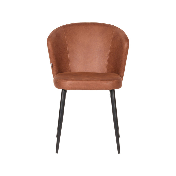 LABEL51 Eetkamerstoel Wave Cognac Microvezel 58x60x85 cm-Eetkamerstoelen-LABEL51