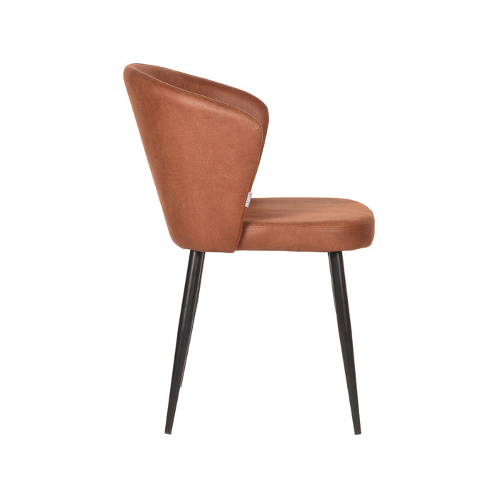 LABEL51 Eetkamerstoel Wave Cognac Microvezel 58x60x85 cm-Eetkamerstoelen-LABEL51
