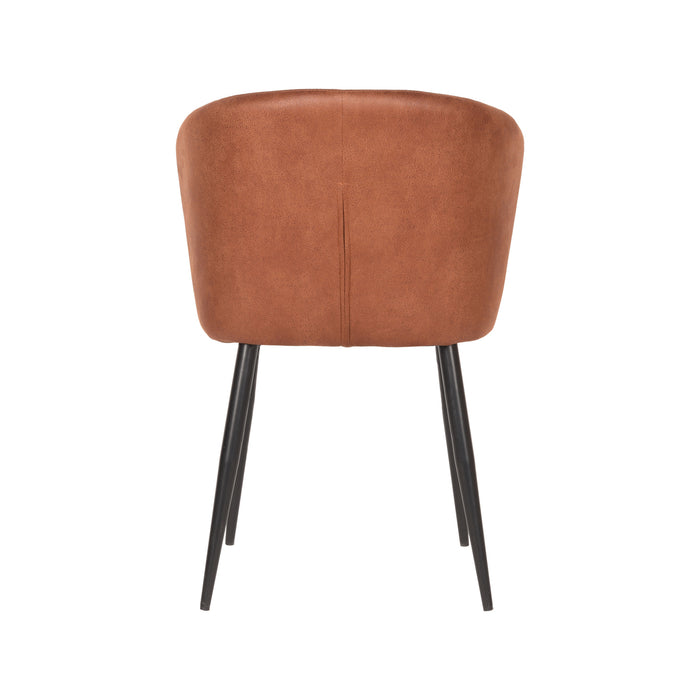 LABEL51 Eetkamerstoel Wave Cognac Microvezel 58x60x85 cm-Eetkamerstoelen-LABEL51