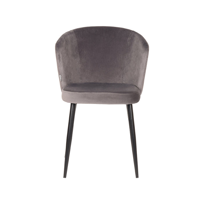 LABEL51 Eetkamerstoel Wave Grijs Fluweel 58x60x85 cm-Eetkamerstoelen-LABEL51