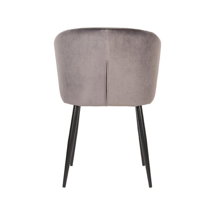 LABEL51 Eetkamerstoel Wave Grijs Fluweel 58x60x85 cm-Eetkamerstoelen-LABEL51