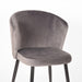 LABEL51 Eetkamerstoel Wave Grijs Fluweel 58x60x85 cm-Eetkamerstoelen-LABEL51