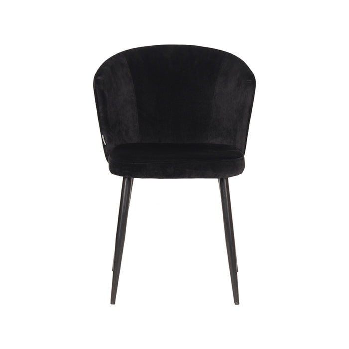 LABEL51 Eetkamerstoel Wave Zwart Fluweel 58x60x85 cm-Eetkamerstoelen-LABEL51