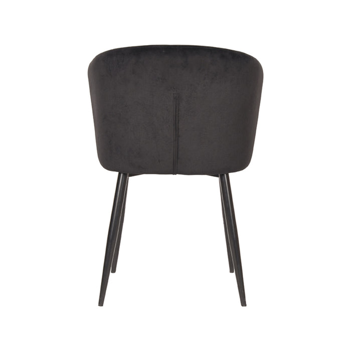 LABEL51 Eetkamerstoel Wave Zwart Fluweel 58x60x85 cm-Eetkamerstoelen-LABEL51
