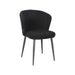 LABEL51 Eetkamerstoel Whirl Zwart Teddy Zwart Metalen Frame 58x60x85 cm-Eetkamerstoelen-LABEL51