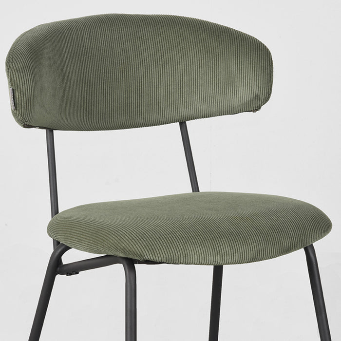 LABEL51 Eetkamerstoel Zack Forest Ribcord 53x59x79 cm-Eetkamerstoelen-LABEL51
