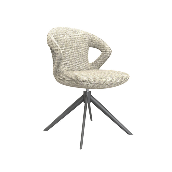 LABEL51 Eetkamerstoel Zurich - Naturel - Boucle - Black Frame - Draaibaar-Eetkamerstoelen-LABEL51