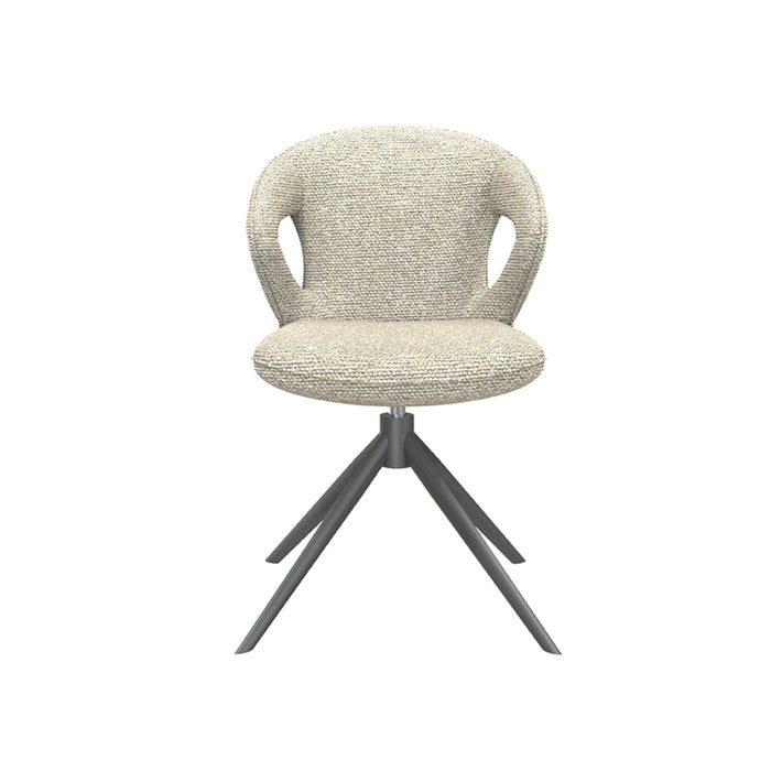 LABEL51 Eetkamerstoel Zurich - Naturel - Boucle - Black Frame - Draaibaar-Eetkamerstoelen-LABEL51