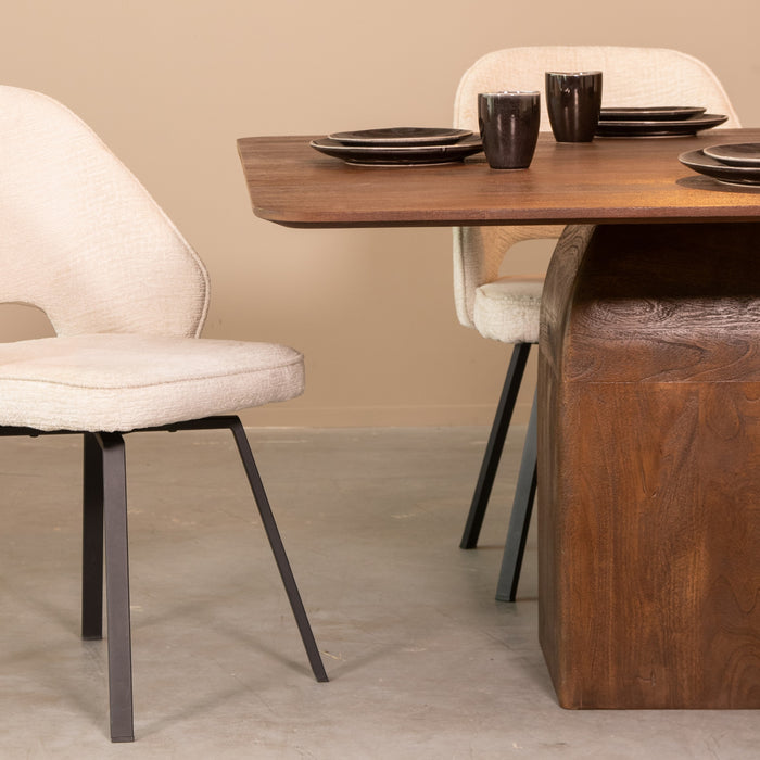 LABEL51 Eetkamertafel Ingo - Espresso - Mangohout - 130 cm - Rond-Eettafels-LABEL51