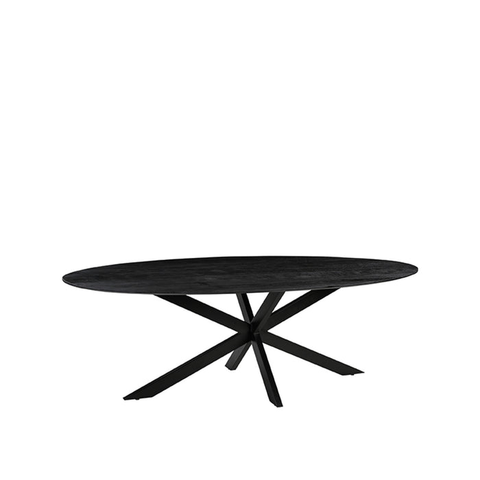 LABEL51 Eetkamertafel James - Zwart - Mangohout - 210 cm - Ovaal-Eettafels-LABEL51