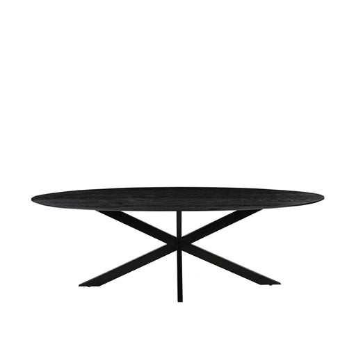 LABEL51 Eetkamertafel James - Zwart - Mangohout - 240 cm - Ovaal-Eettafels-LABEL51
