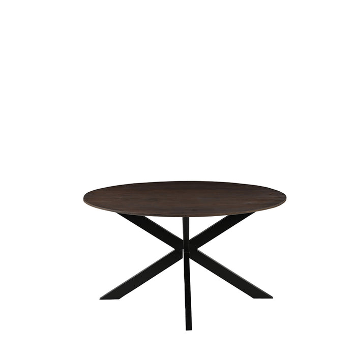 LABEL51 Eetkamertafel Otis - Espresso - Mangohout - 140 cm - Rond-Eettafels-LABEL51