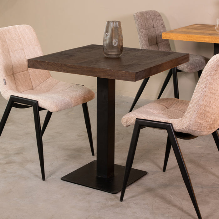 Eetkamertafel Tafelblad Straight Edge - Espresso - Mangohout....#-Eettafels-LABEL51