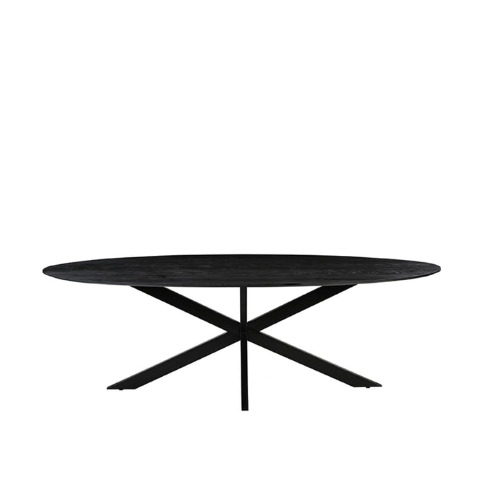 LABEL51 Eettafel Eetkamertafel James Zwart Mangohout 240 cm Ovaal-Eetkamertafels-LABEL51