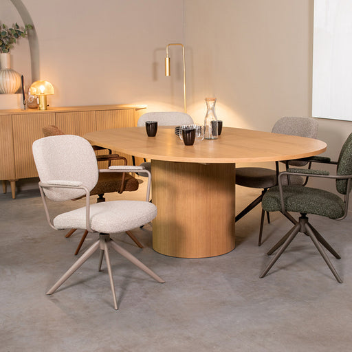LABEL51 Eettafel Eetkamertafel Oliva Naturel Eiken 150-200 cm-Eettafels-LABEL51